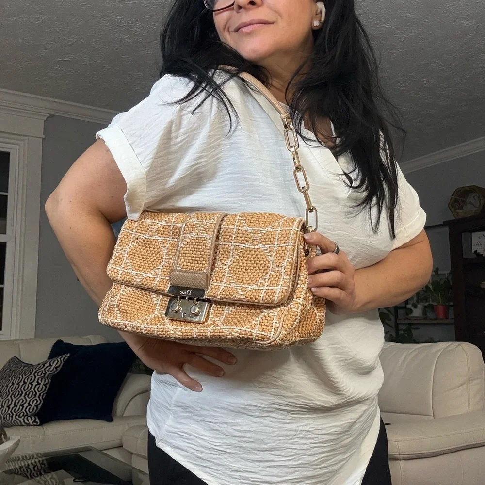 Dior Limited Edition Miss Dior Flap Bag Woven Tweed & Python Snakeskin Trim - Picture 4 of 16